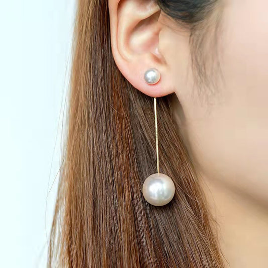 Elegant Pearl Hanging Korean Earrings – Stylish, Lightweight & Trendy Fashion Jewelry for Women golden