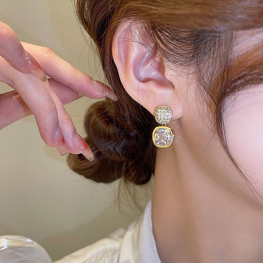 Korean Zircon Crystal Earrings