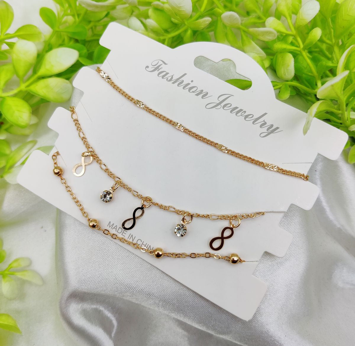 Imported Triple-Layered Adjustable Bracelet Set | Best Quality Artificial Bracelet For Girls & Women | Bracelet For Every Occasion | Elegant Design - Butterfly Charm Rs 132