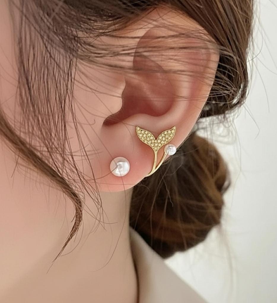 Korean Fish Tail Earrings – SILVER
