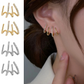 W Shape Zircon Korean Earring Cuff Earrings that Look Like Multiple Piercings for Women