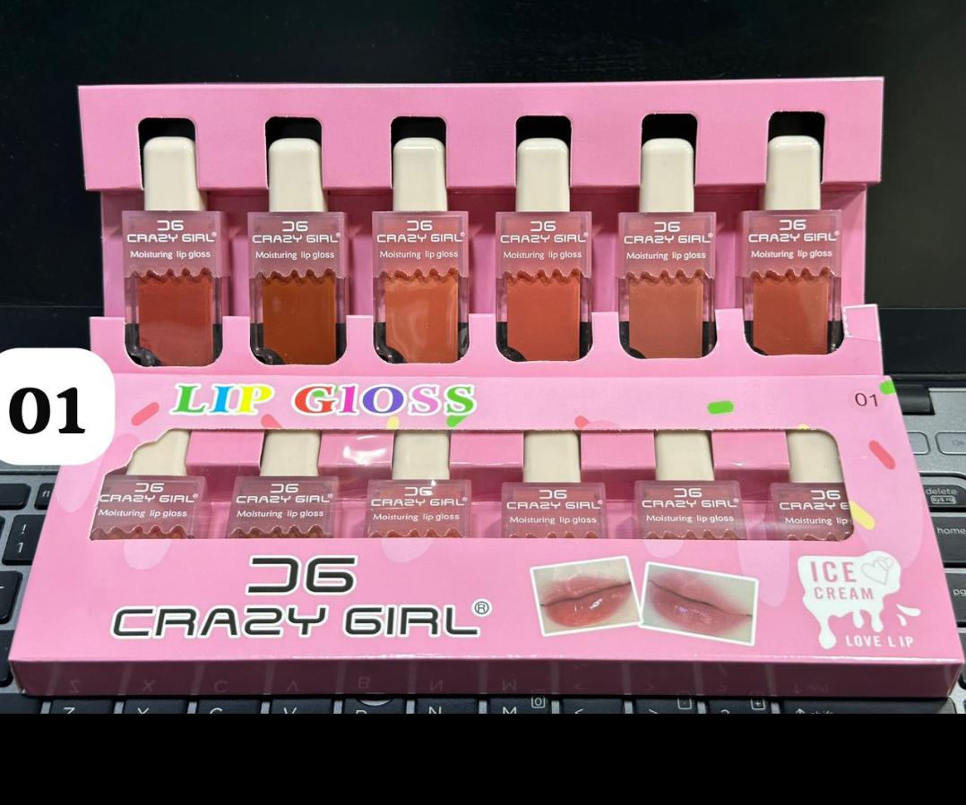 Pack of 6  Crazy Girl Ice cream Matte Lipgloss